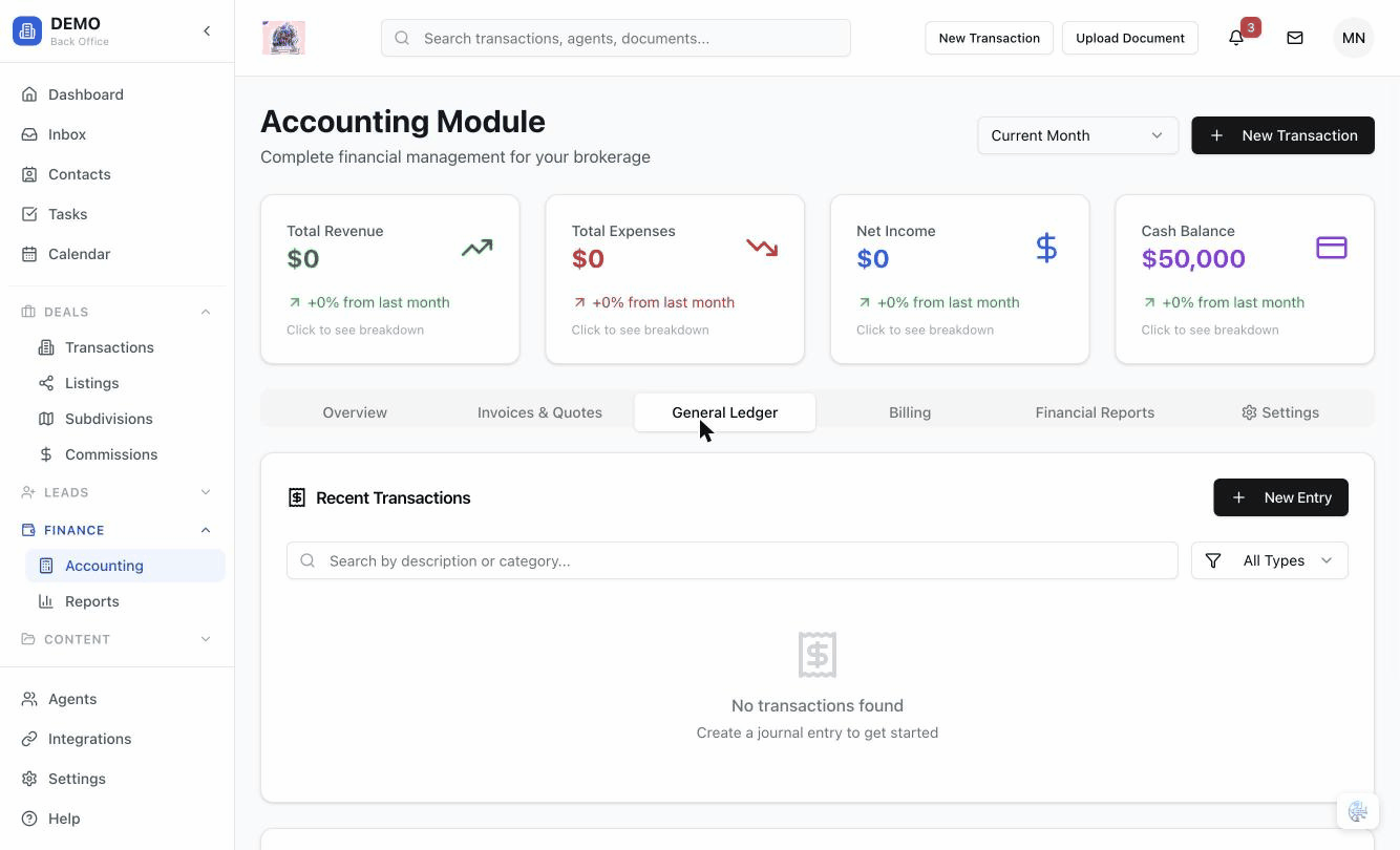 Commission records with payment tracking