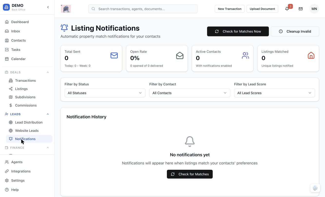 Reports dashboard with KPI metrics
